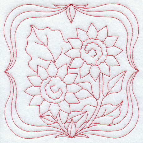 Sunflowers (Redwork)