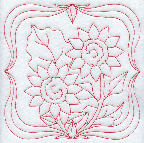 Sunflowers (Redwork)
