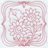 Sunflowers (Redwork)