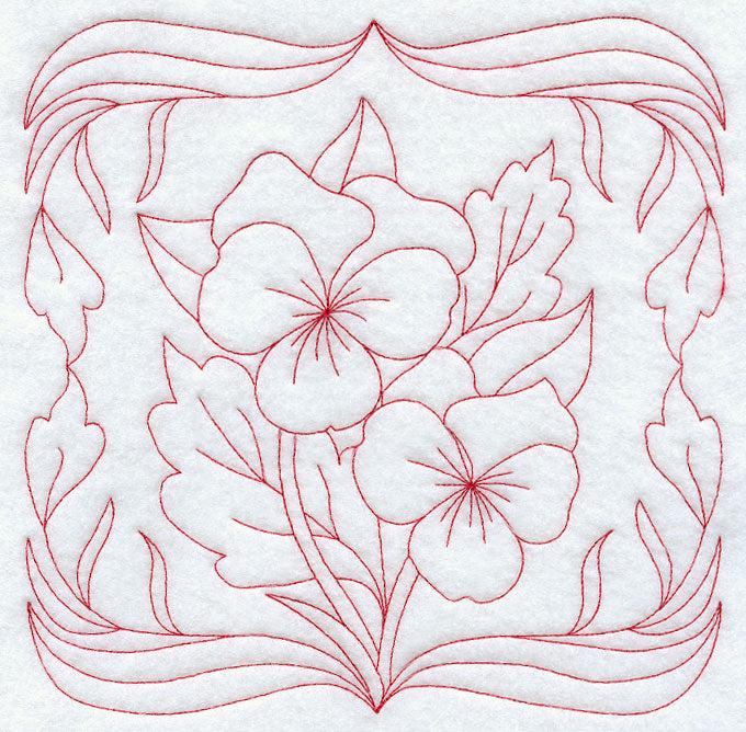 Pansies (Redwork)