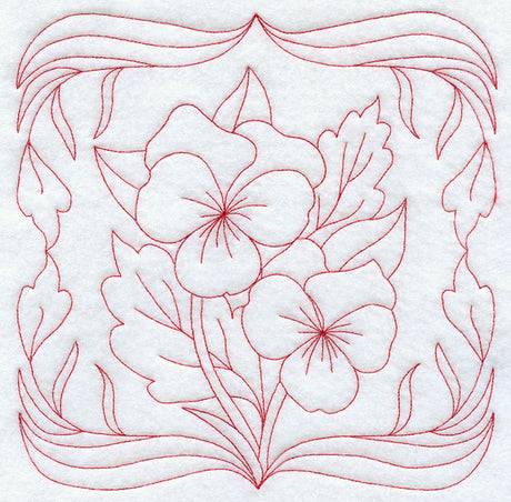 Pansies (Redwork)