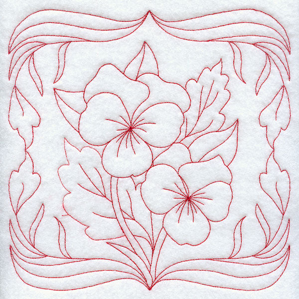 Pansies (Redwork)
