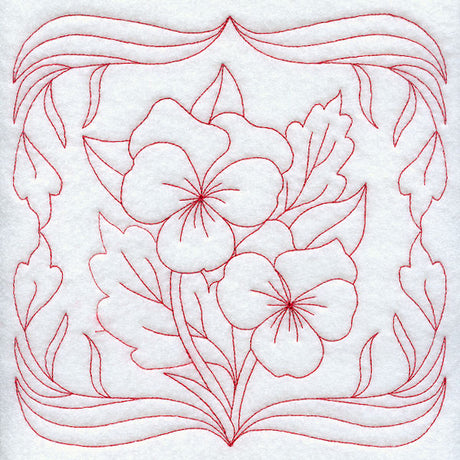 Pansies (Redwork)