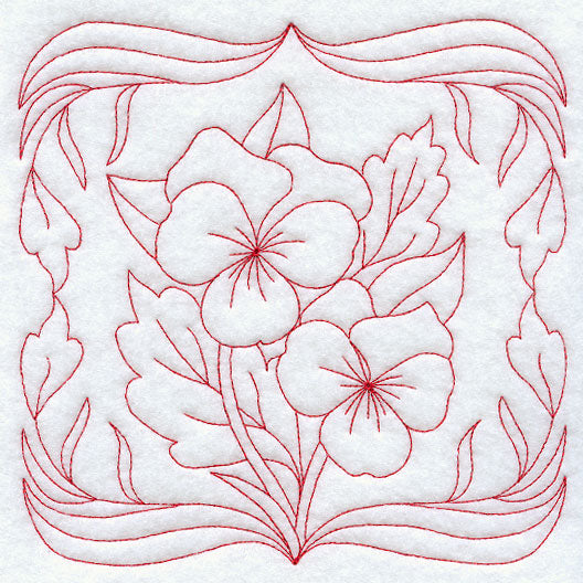 Pansies (Redwork)