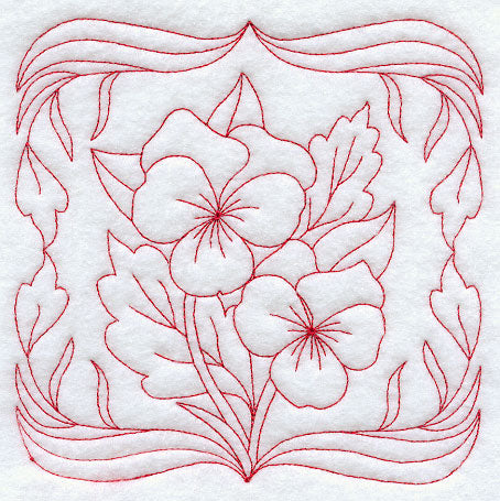 Pansies (Redwork)