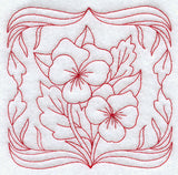 Pansies (Redwork)