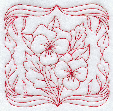 Pansies (Redwork)