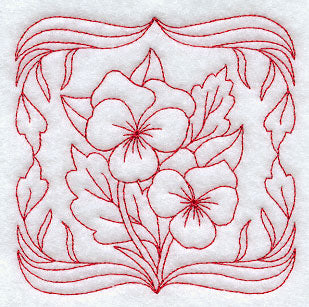 Pansies (Redwork)