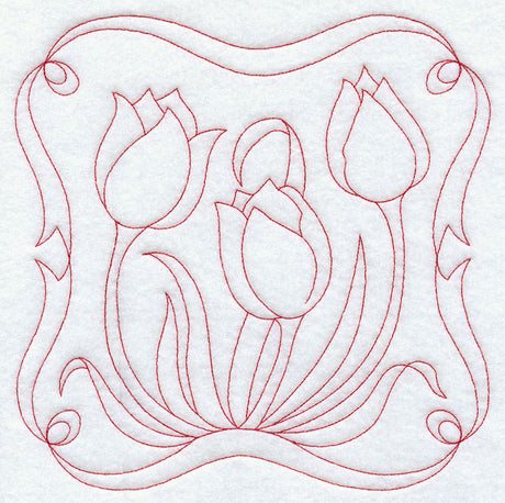 Tulips (Redwork)