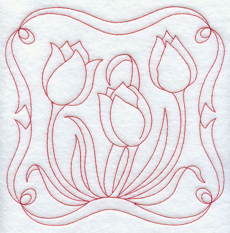 Tulips (Redwork)