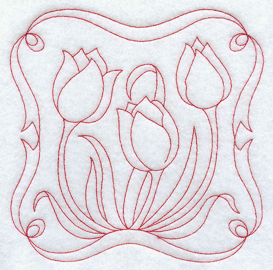 Tulips (Redwork)