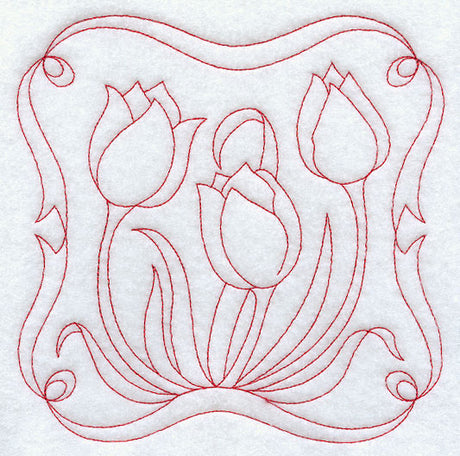 Tulips (Redwork)