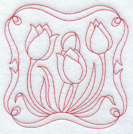 Tulips (Redwork)