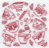Teacup Medley (Redwork)