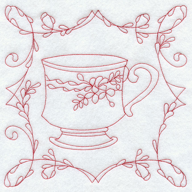 Teacup 1 (Redwork)