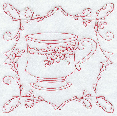 Teacup 1 (Redwork)
