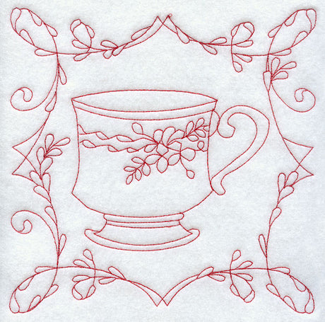 Teacup 1 (Redwork)