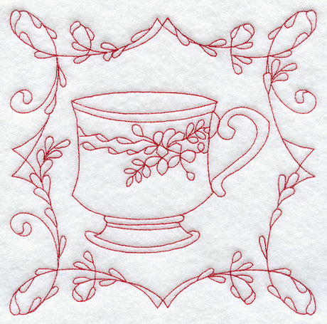 Teacup 1 (Redwork)