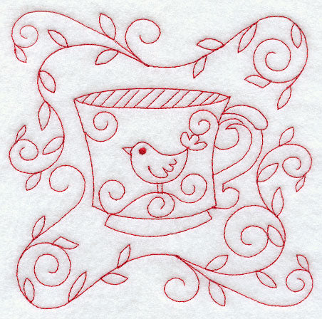 Teacup 2 (Redwork)