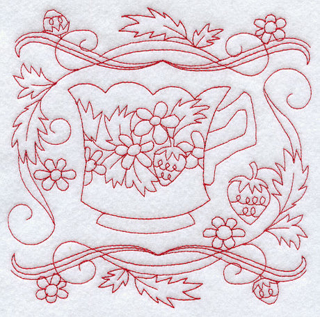 Teacup 3 (Redwork)