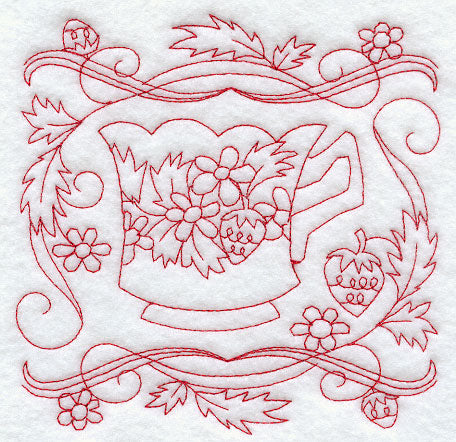 Teacup 3 (Redwork)