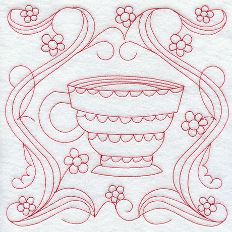 Teacup 4 (Redwork)