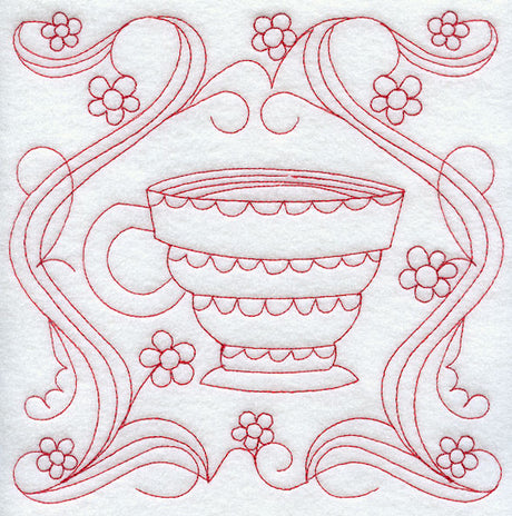 Teacup 4 (Redwork)