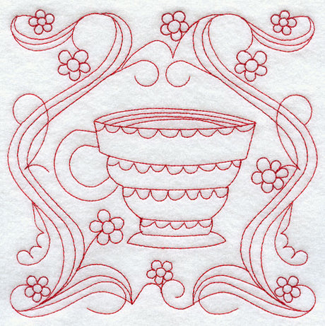 Teacup 4 (Redwork)