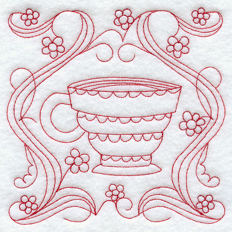 Teacup 4 (Redwork)