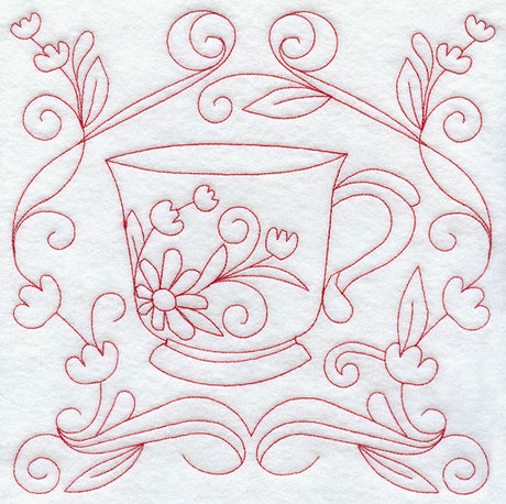 Teacup 9 (Redwork)
