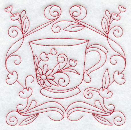 Teacup 9 (Redwork)