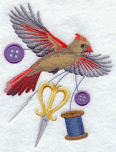 Soaring Cardinal with Sewing Notions (Female)