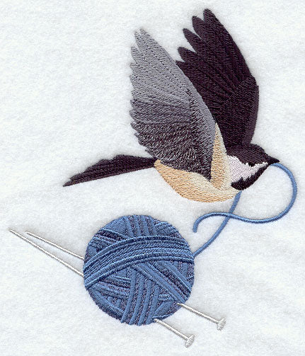 Soaring Chickadee with Knitting Needles