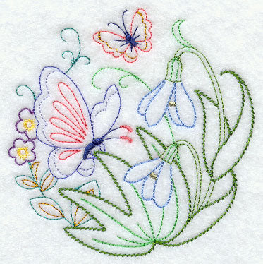 Butterfly Circle - Snowdrops (Vintage)