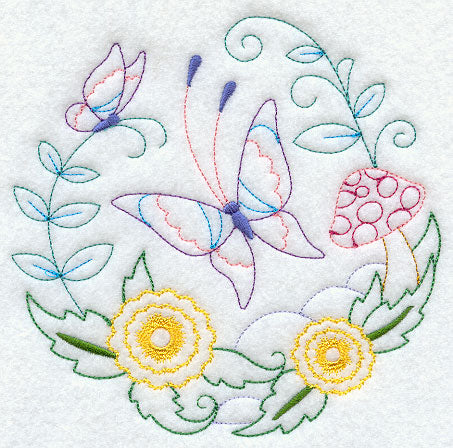 Butterfly Circle - Chrysanthemums (Vintage)