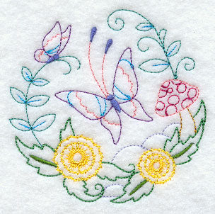 Butterfly Circle - Chrysanthemums (Vintage)