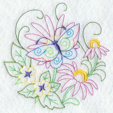 Butterfly Circle - Purple Coneflower (Vintage)