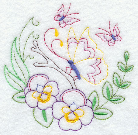 Butterfly Circle - Pansies (Vintage)