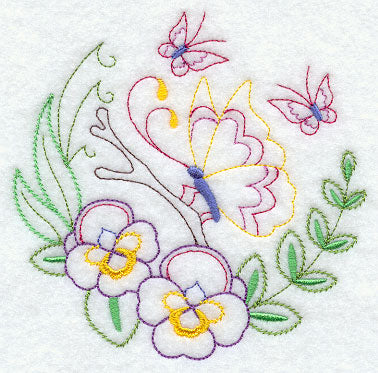 Butterfly Circle - Pansies (Vintage)