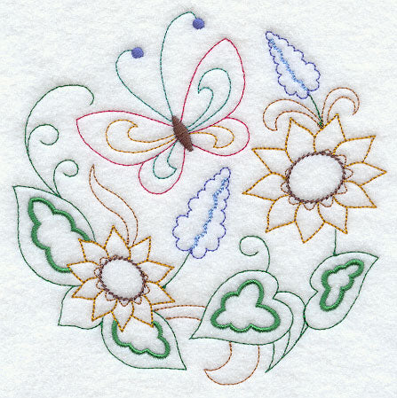 Butterfly Circle - Sunflowers (Vintage)