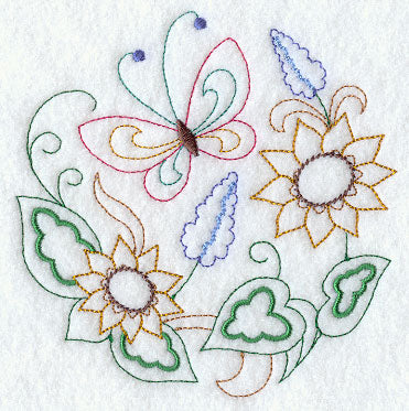 Butterfly Circle - Sunflowers (Vintage)