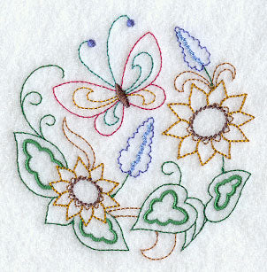 Butterfly Circle - Sunflowers (Vintage)