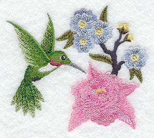 Chinoiserie Ruby-throated Hummingbird - Bird & Flowers