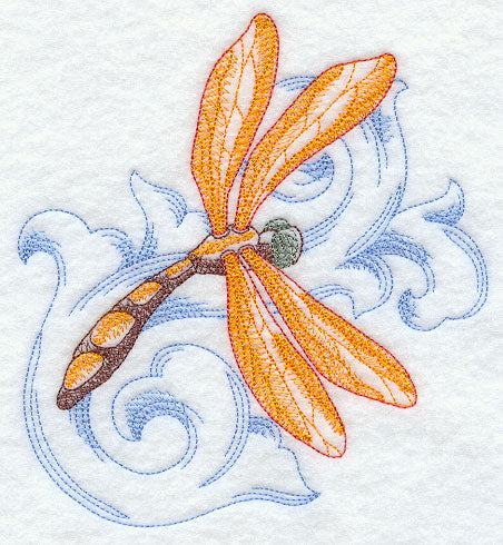 Dragonfly 2 with Baroque Background