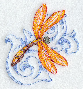 Dragonfly 2 with Baroque Background