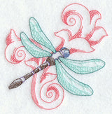 Dragonfly 3 with Baroque Background