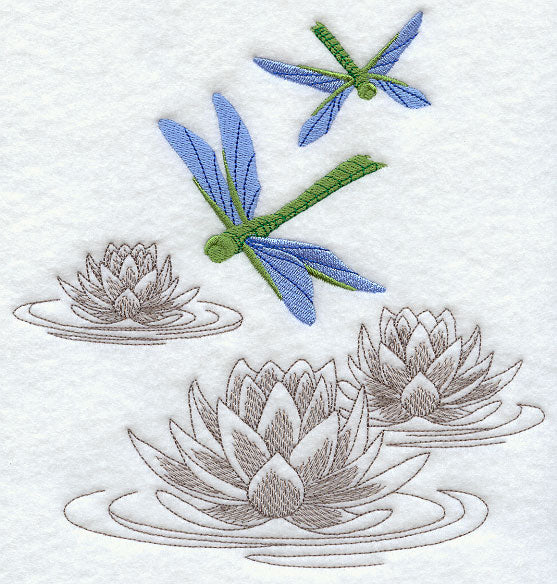 Chinoiserie Dragonflies and Lotus
