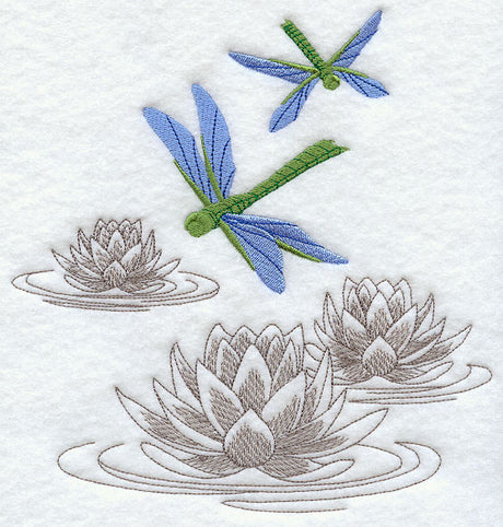 Chinoiserie Dragonflies and Lotus