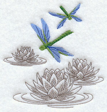 Chinoiserie Dragonflies and Lotus