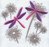 Chinoiserie Dragonflies and Daisies